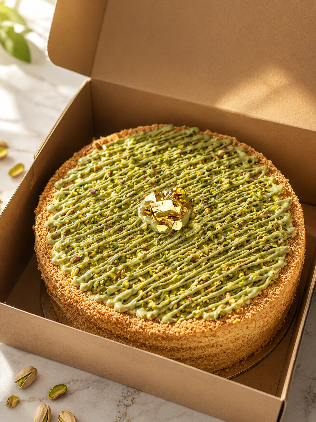 Pistachio Honeycake
