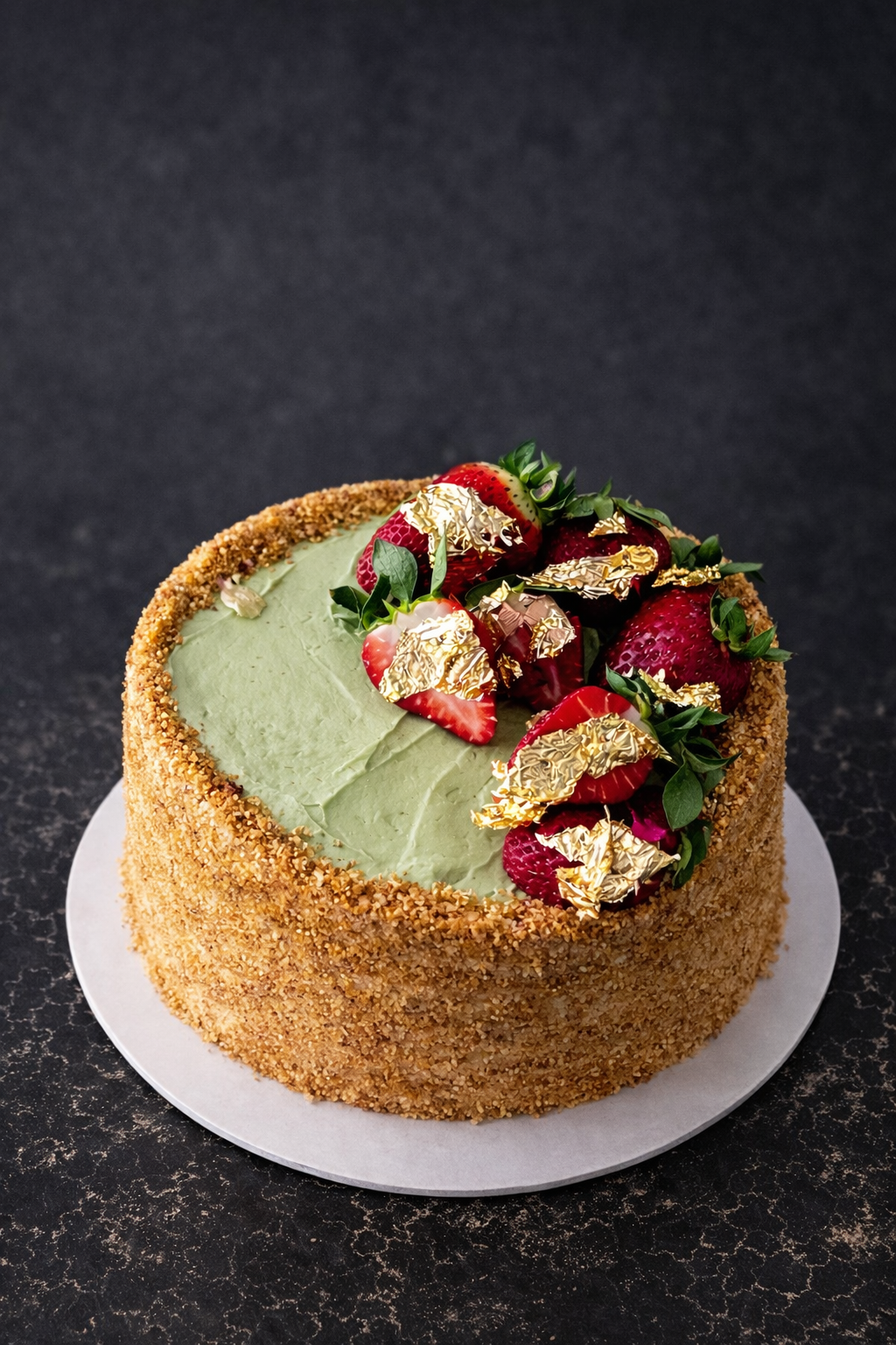 Strawberry Matcha Honeycake