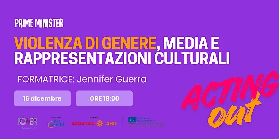 Webinar Violenza di genere, media e rappresentazioni culturali @ Prime Minister