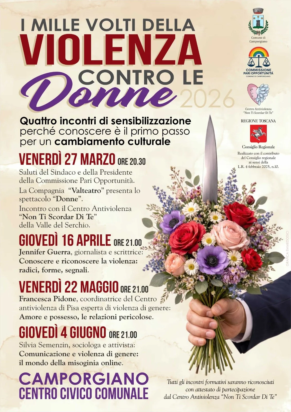 “Conoscere e riconoscere la violenza: radici, forme e segnali” @ Camporgiano (LU)