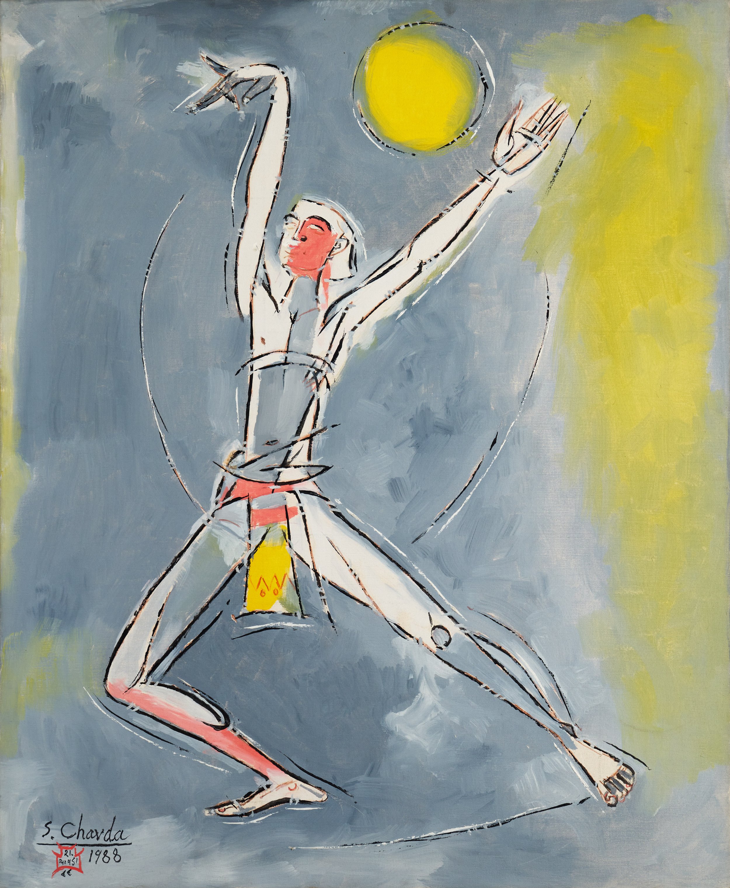 Ecstacy 1988, Oil on canvas 40x33" Signed l.l. Signed, dated and inscribed with title on reverse