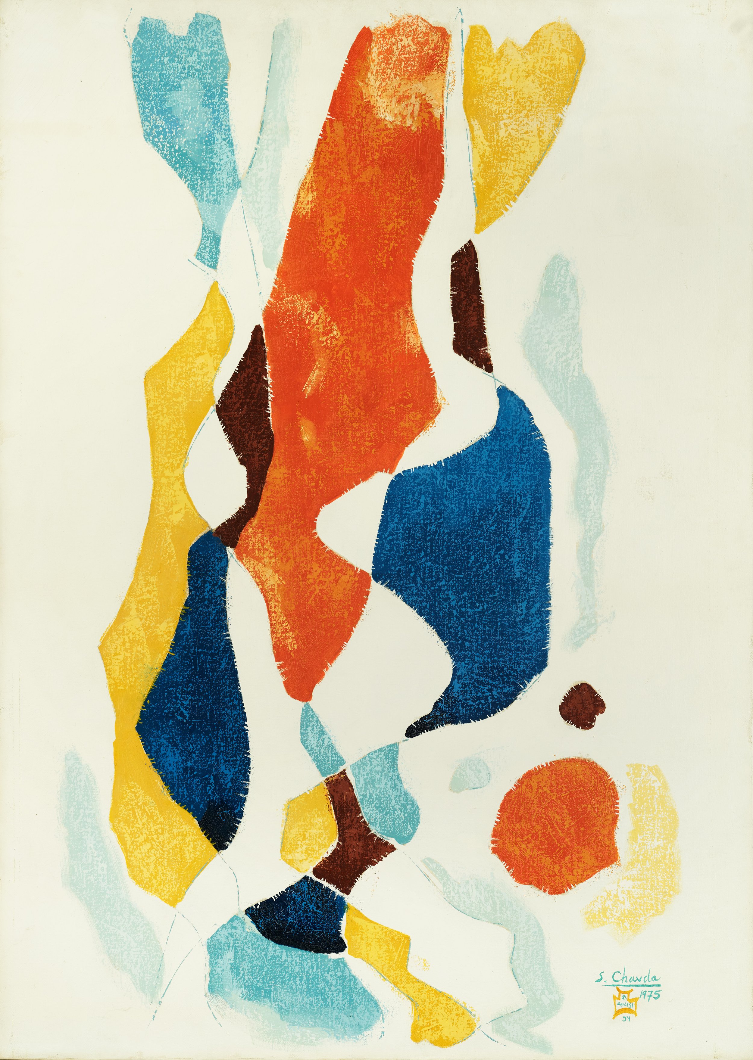 Painting 1975, Oil on canvas 42x30" Signed l.r. Signed, dated and inscribed on reverse
