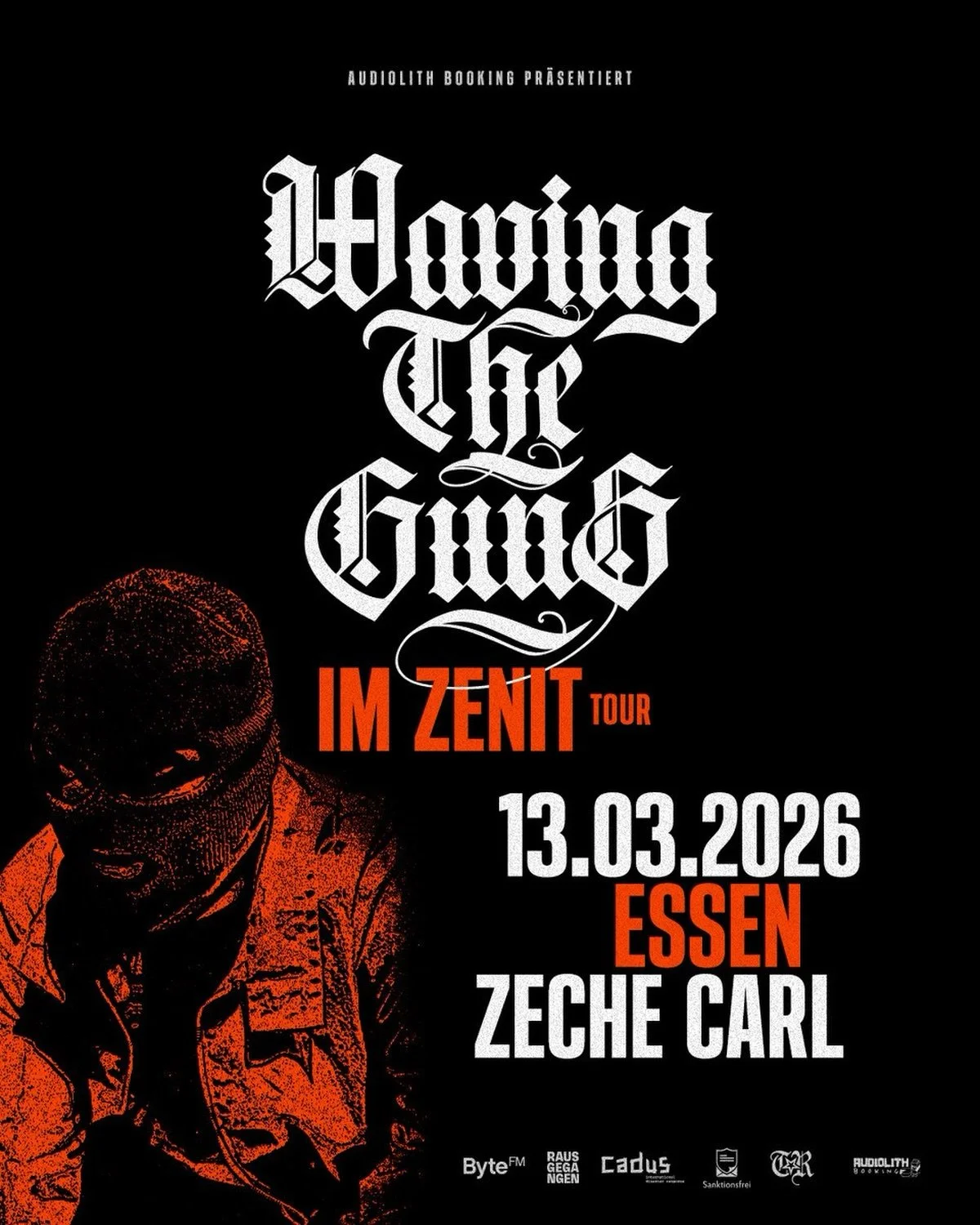 Im Zenit - Tour 

Freitag, 13.03.26 | Zeche Carl | Einlass: 19:00 Uhr | Beginn: 20:00 Uhr | Konzert

VVK: 28&euro; zzgl. Geb&uuml;hren | AK: tba.

Du willst die Leute beindrucken? Beindrucke sie mit WTG! 

Waving The Guns haben in j&uuml;ngster Zeit 