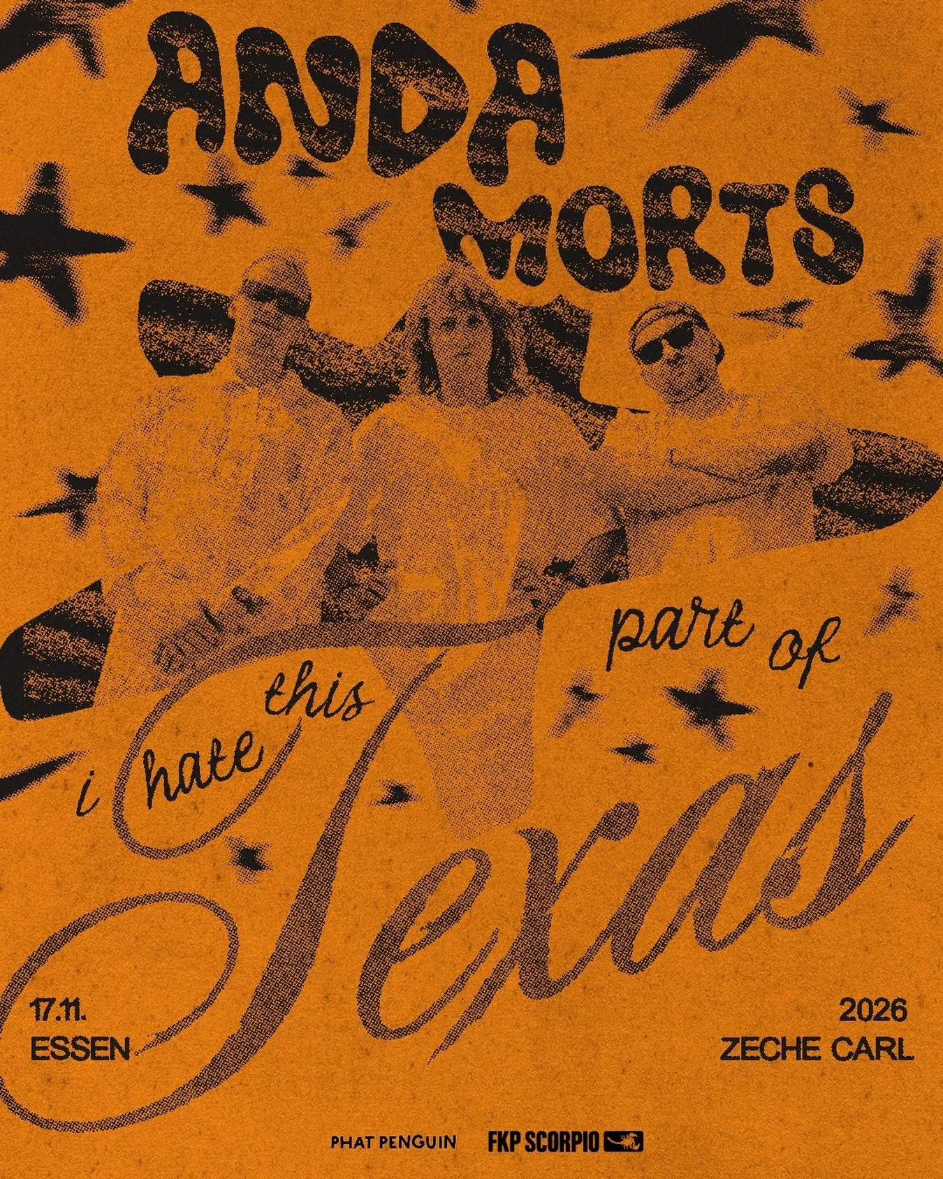 I hate this part of Texas - Tour

Dienstag, 17.11.26 | Zeche Carl | Einlass: 19:00 Uhr | Beginn: 20:00 Uhr | Konzert

VVK: 28&euro; zzgl. Geb&uuml;hren | AK: 38&euro; 

Anda Morts im Herbst auf &bdquo;I hate this part of Texas&rdquo;-Tour
Direkt, roh