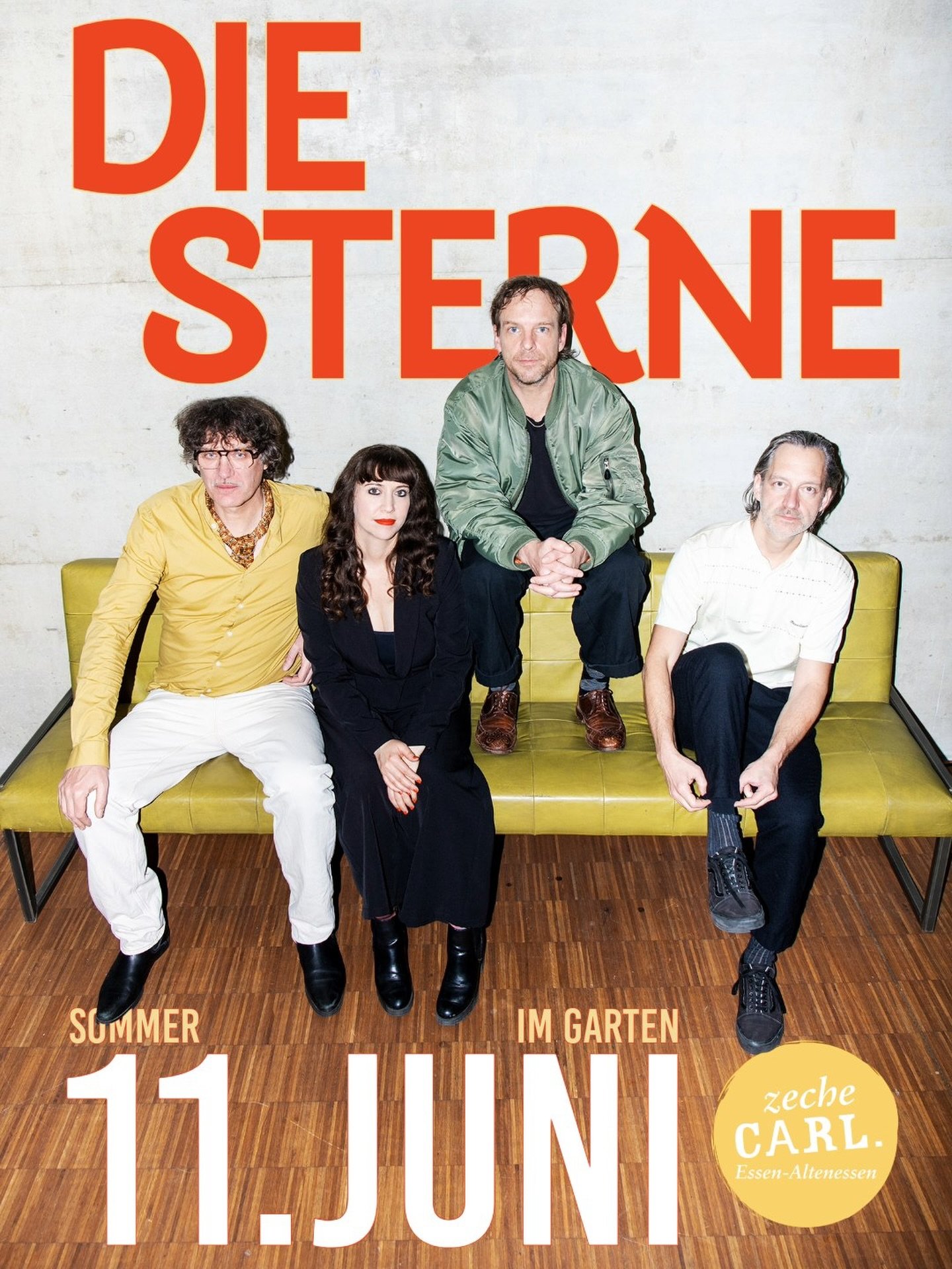 Sommer im Garten

Donnerstag, 11.06.26 | Zeche Carl | Einlass: 19:00 Uhr | Beginn: 20:00 Uhr | Open-Air

VVK: 28&euro; zzgl. Geb&uuml;hren | AK: 35&euro;

Mit ihrem neuen Album &bdquo;Wenn es Liebe ist&ldquo; verbinden Die Sterne vertrauten Indiepop 