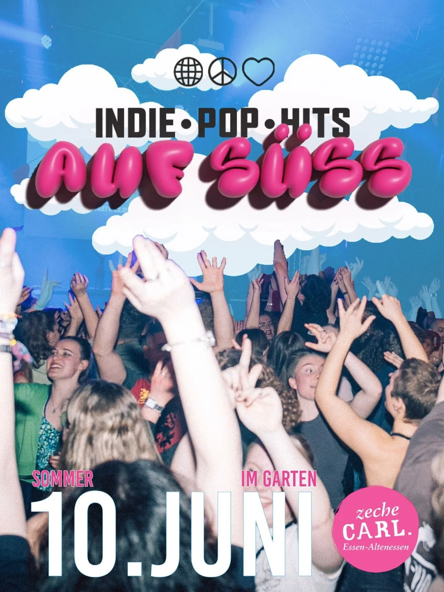 Sommer im Garten

Mittwoch, 10.06.26 | Zeche Carl | Einlass: 19:00 Uhr | Beginn: 20:00 Uhr | Party

VVK: 5&euro; zzgl. Geb&uuml;hren | AK: 8&euro;

Nach dem Einlass 2-3 K&auml;nnchen Bier reinstellen und dann 2 Stunden Abfahrt, bis das Tanzbein brenn