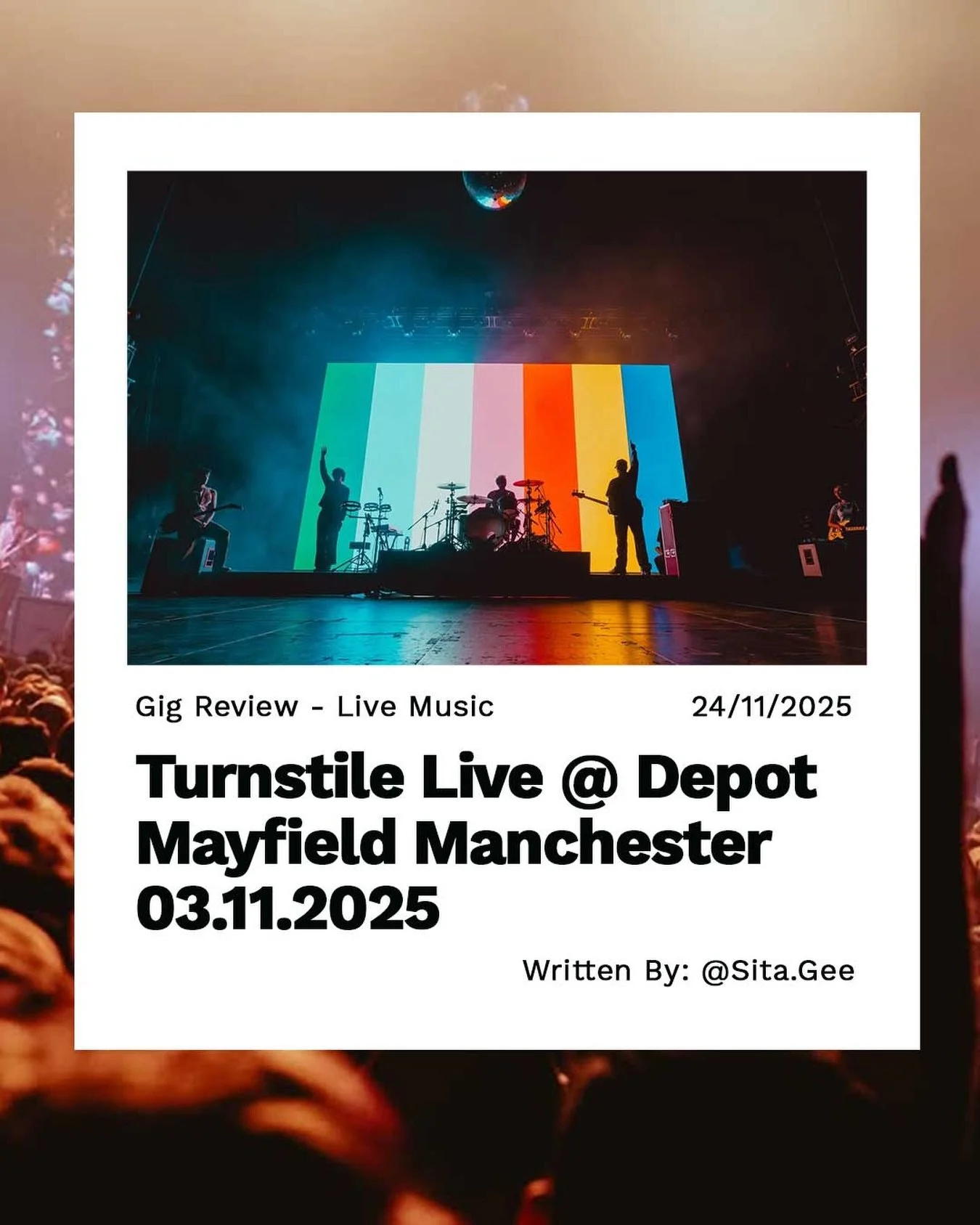 Check Out Our Latest Post!

Turnstile Live @ Depot Mayfield Manchester - 03.11.2025

Written By: @Sita.Gee

Find the Link in our Bio:

#turnstile #featslive #publication #newmusic #gig