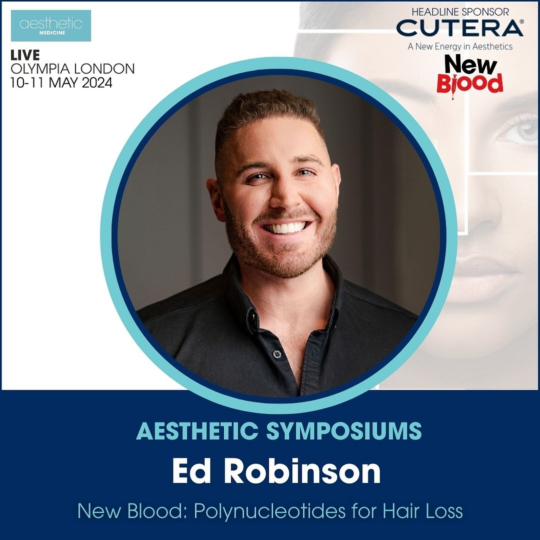 Thrilled to announce I&rsquo;ll be taking the stage at @aestheticmed_live as part of the New Blood initiative alongside some amazing industry colleagues to discuss the use of polynucleotides for hair loss and my own experiences using @ameela.uk in cl