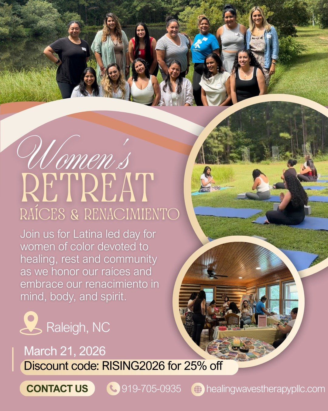 We&rsquo;re offering 25% off our Ra&iacute;ces &amp; Renacimiento Spring Retreat for a limited time. 

This is your invitation to pause, reconnect, and pour back into yourself. Join us for a day of yoga, reiki, sound healing, storytelling, nature, an