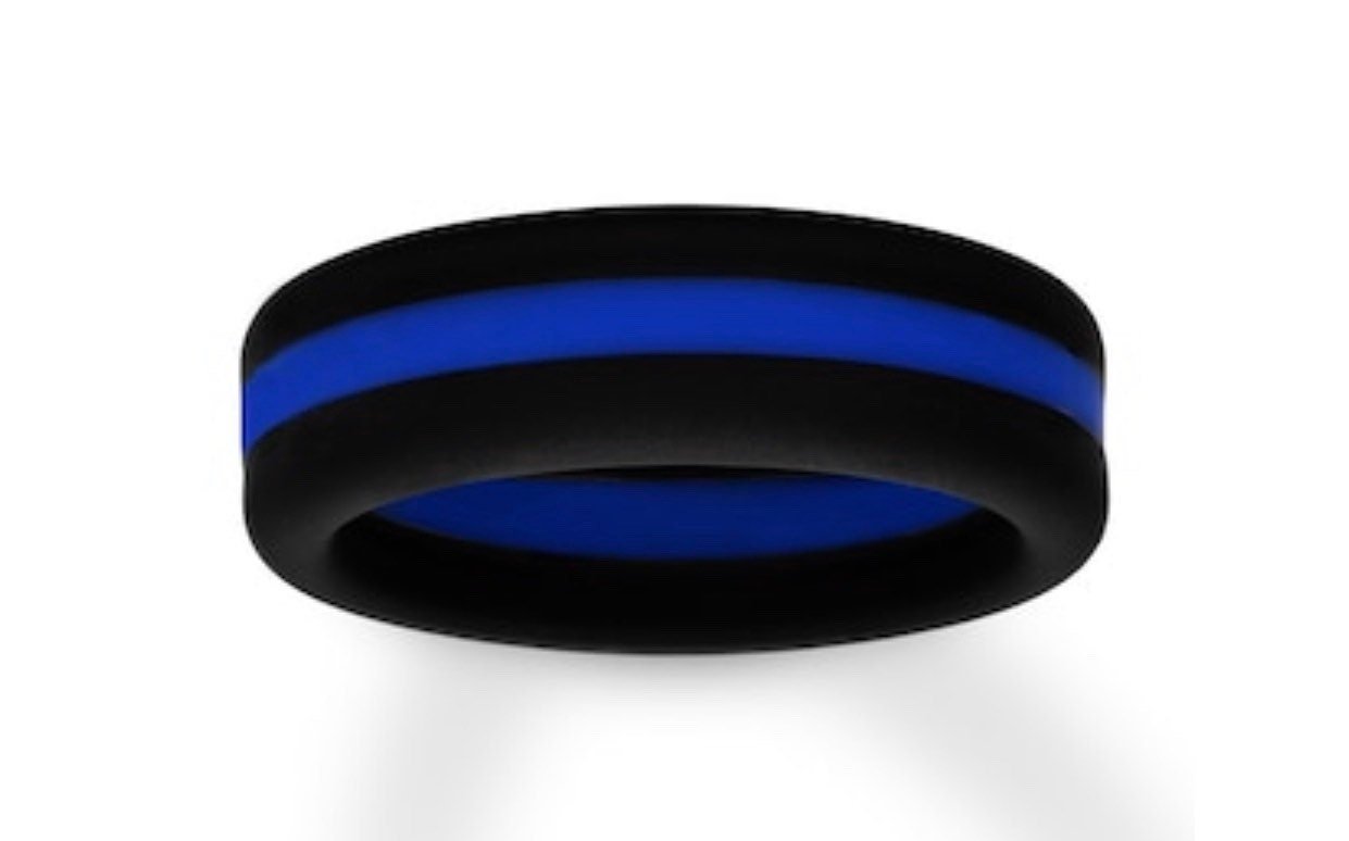 Thin Blue Line Silicone Ring