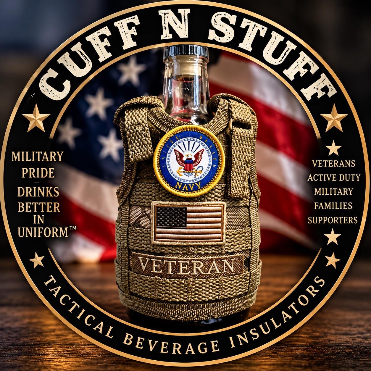 Navy Veteran Tactical Beverage Insulator