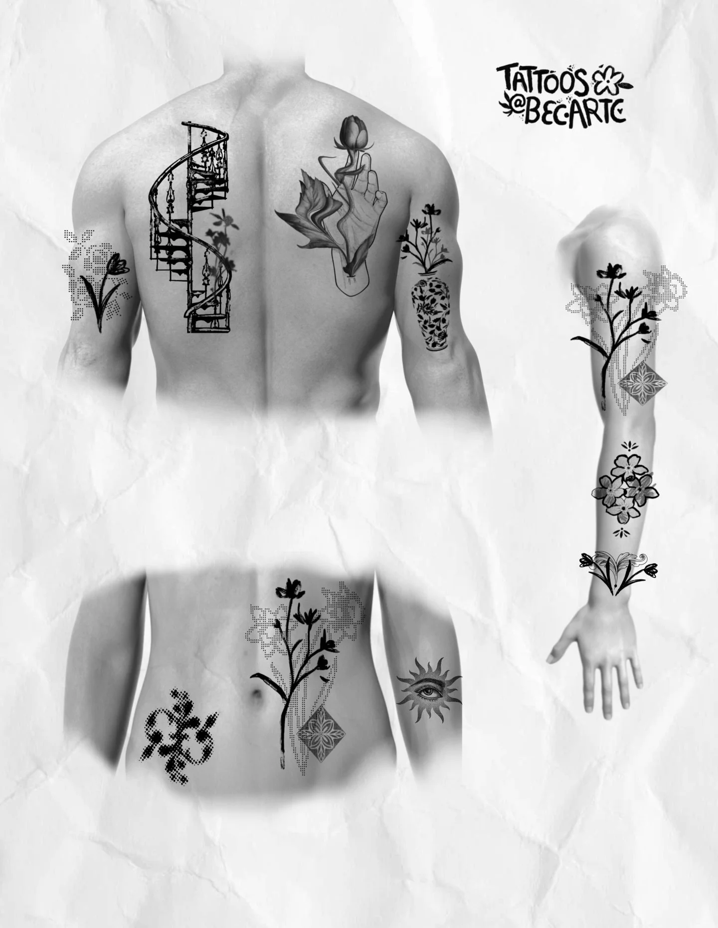 ‼️‼️alert alert‼️‼️
In case ya missed it, I have new flash! Here is some placement inspo for yall 😌 swipe to see some of my faves from my new flash! 

working w new styles and mixing them has been so refreshing and fun for me! I hope yall like the n