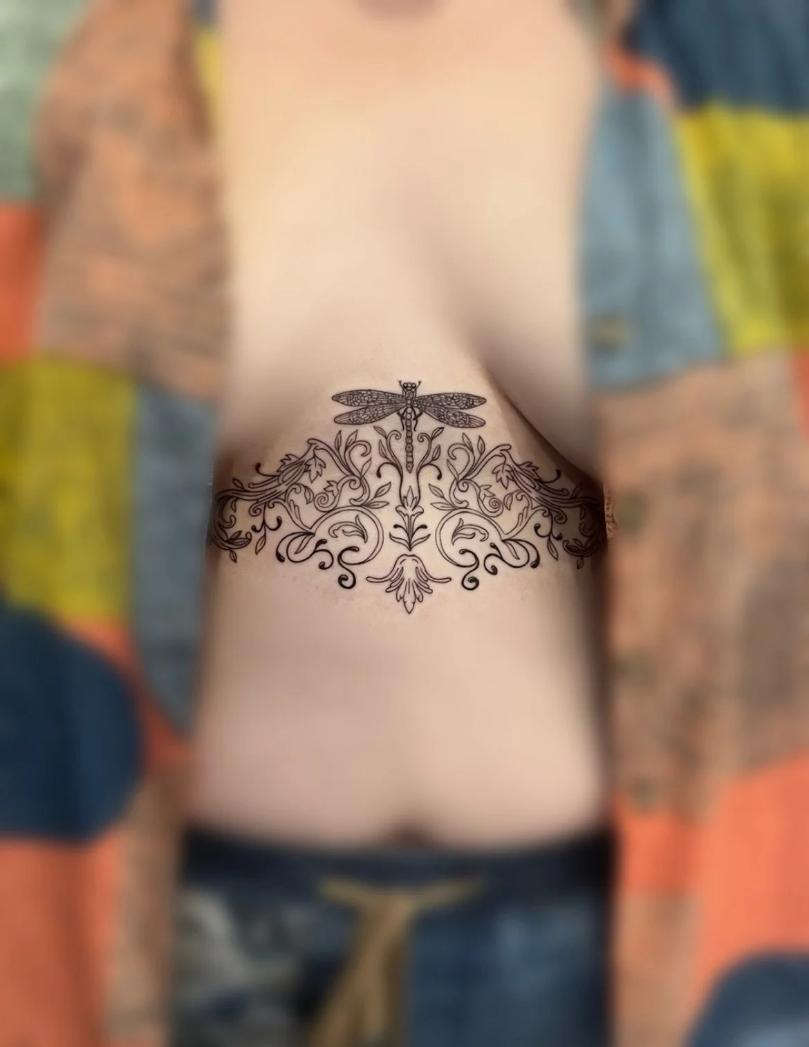 dudeee im so excited to finish this one up! First sesh done for linework, cant wait to get this baby shaded up! thanks for the trust w this one C 🥰🫶🏻
.
.
.
.
as always made w lotsa love @honey_tattoo.roc 
books are open, link in bio!
#dragonflytat