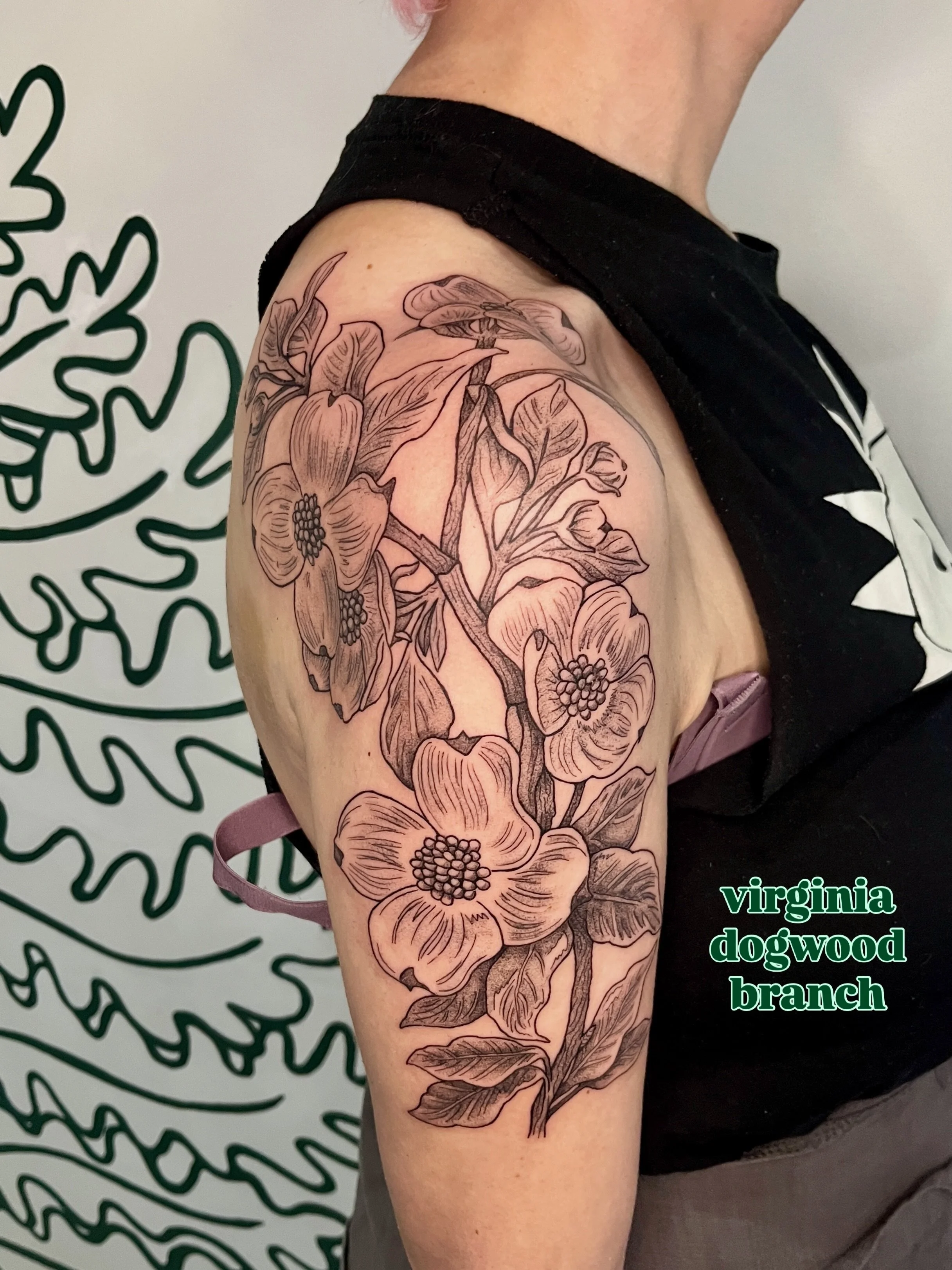 so happy i got to do this very special virginia dogwood floral branch wrapping around C's shoulder. thank you so much for coming to me w this project, it was an honor 🥰
.
.
.
.
.
as always, made w lotsa love
@honey_tattoo.roc 
.
.
.
books are open l