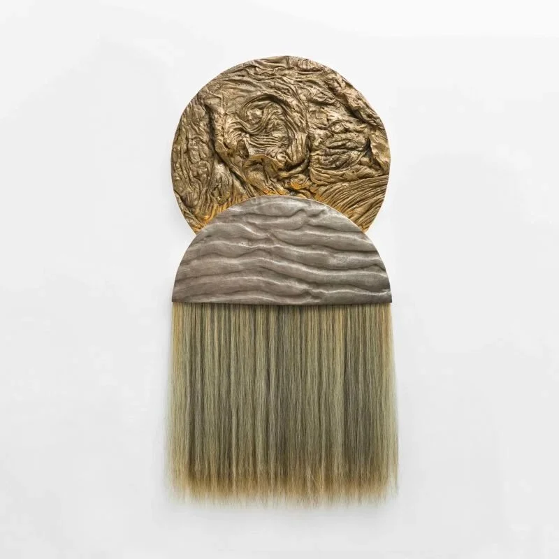 Sun and Moon, Lighted Bronze Hanging Wall Sculpture, 2016