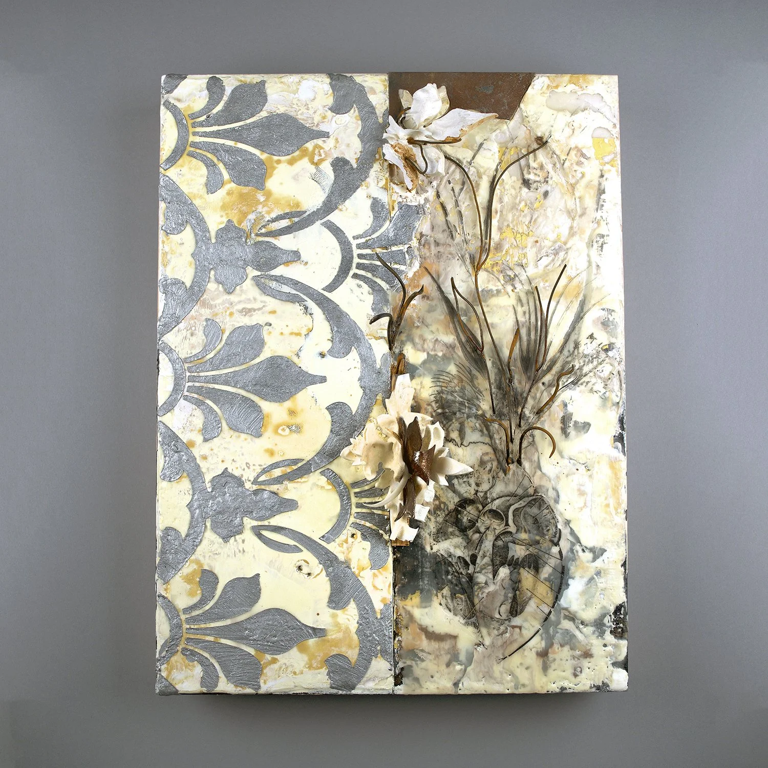 Rust Bloom - Panel &amp; Brooch, 2017