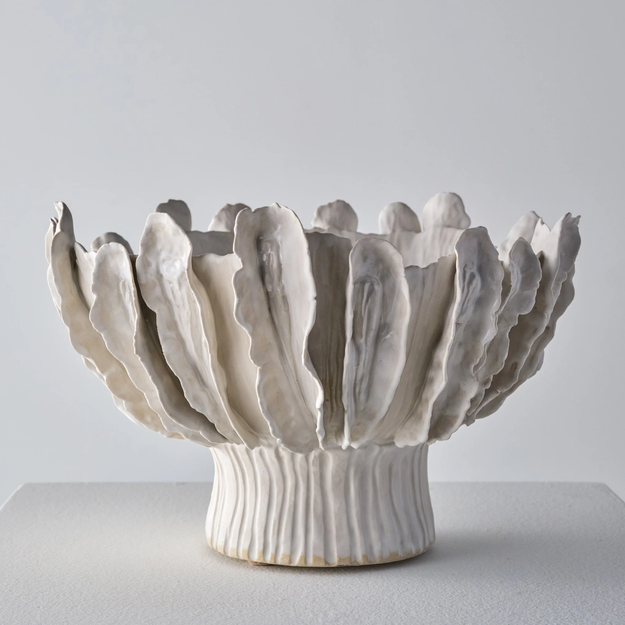 Petale Large White Pedestal Bowl, 2026