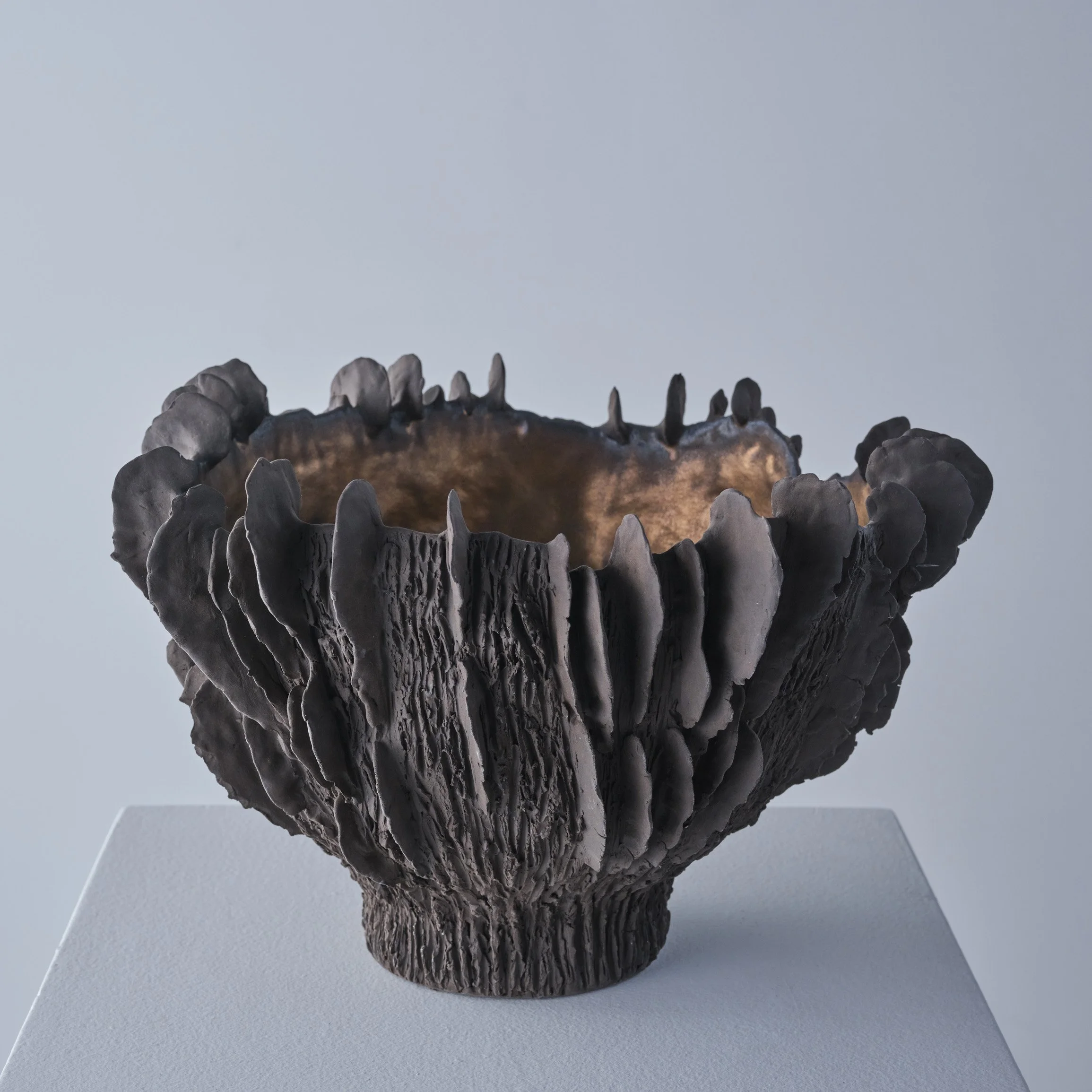 Lamella Large Brown Pedestal Bowl, 2026