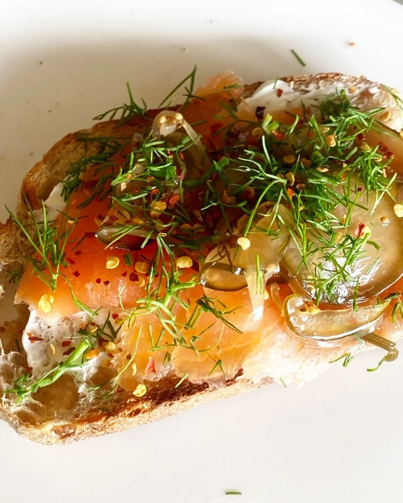 Smoked salmon with homemade cucumber pickle&hellip; hitting the specials 🔜 💚💕💚💕