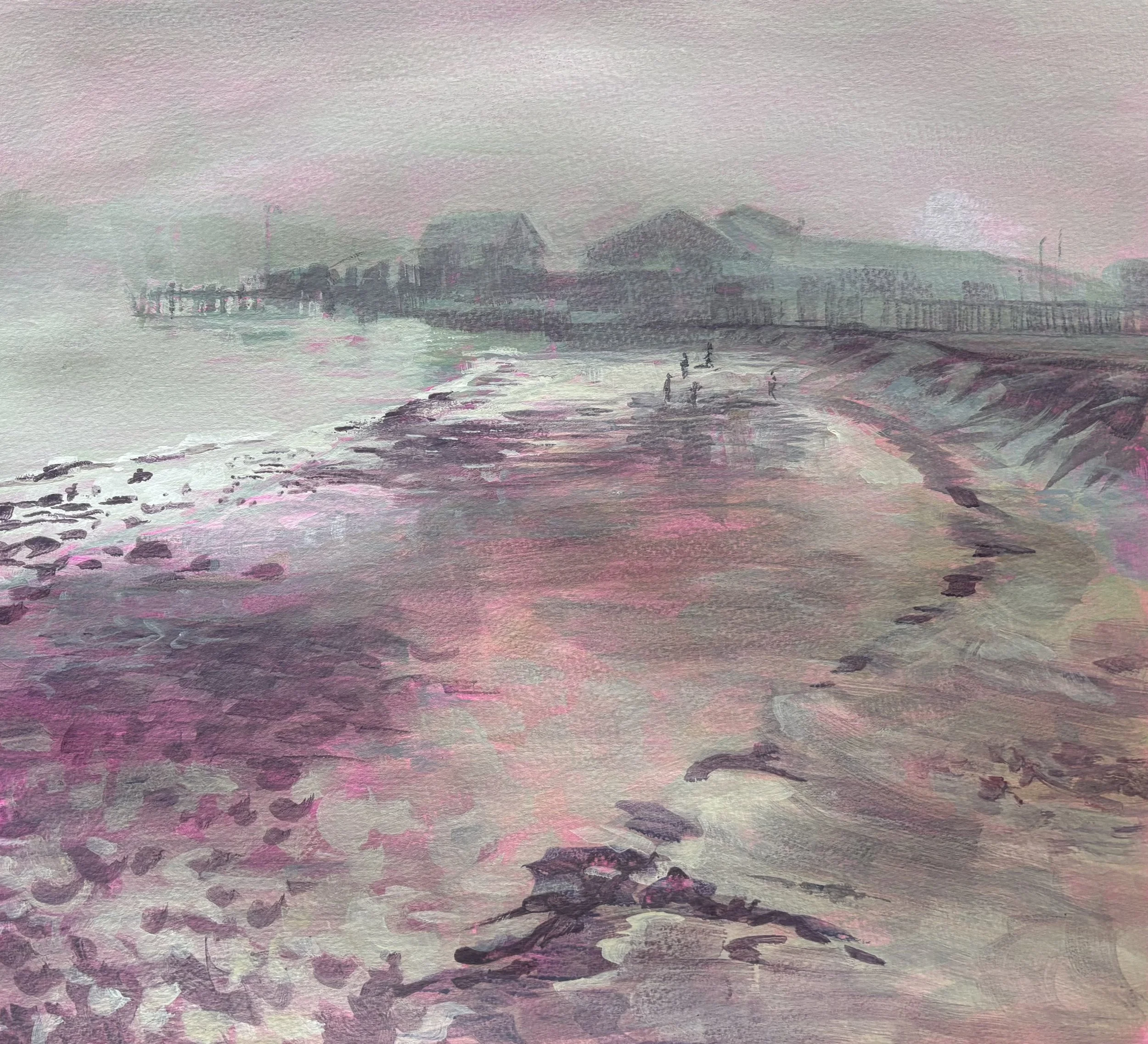 Mussel Scarp, North Shields, acrylic, 35.5x39cm