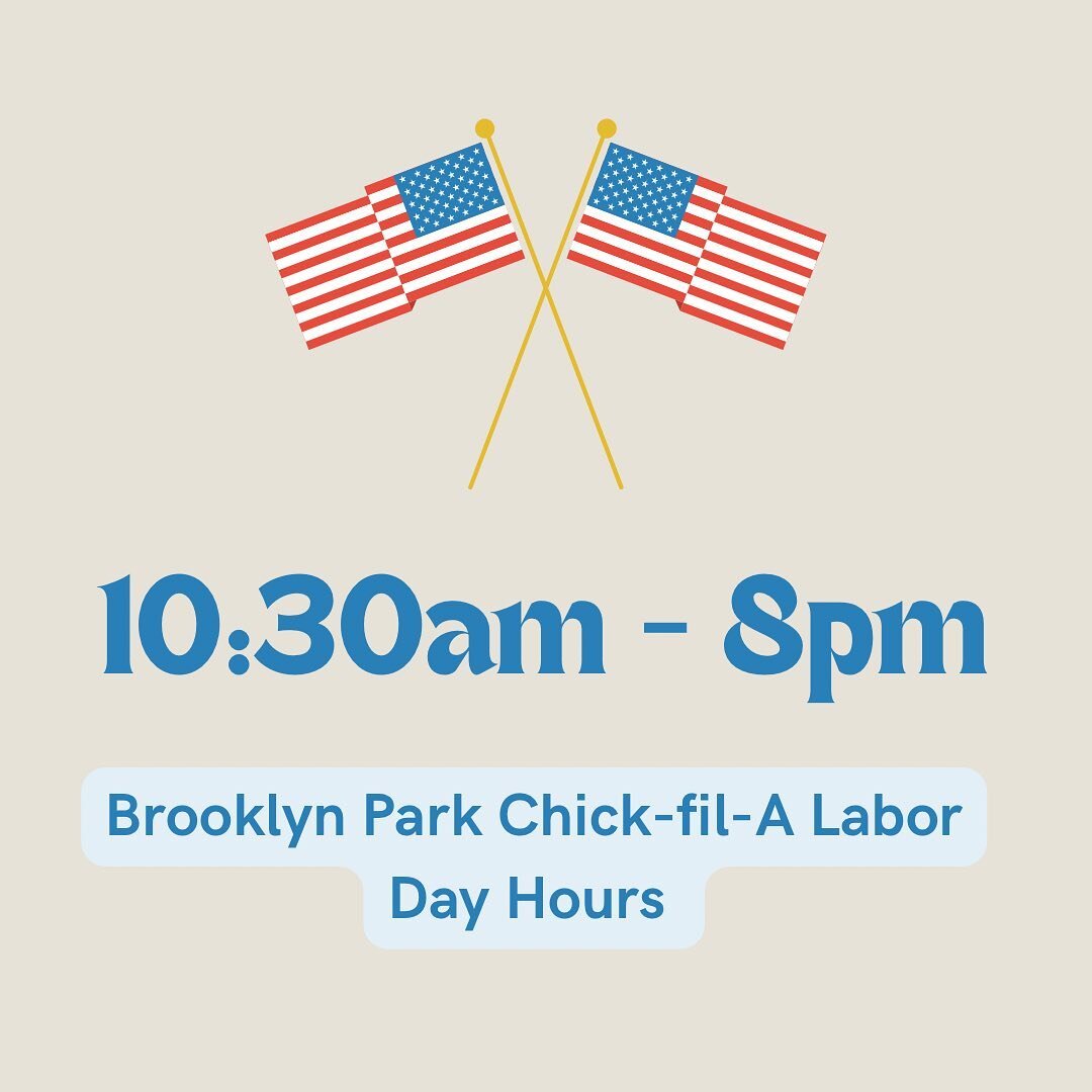 Our Labor Day hours for Monday 9/5 will be 10:30am-8pm!