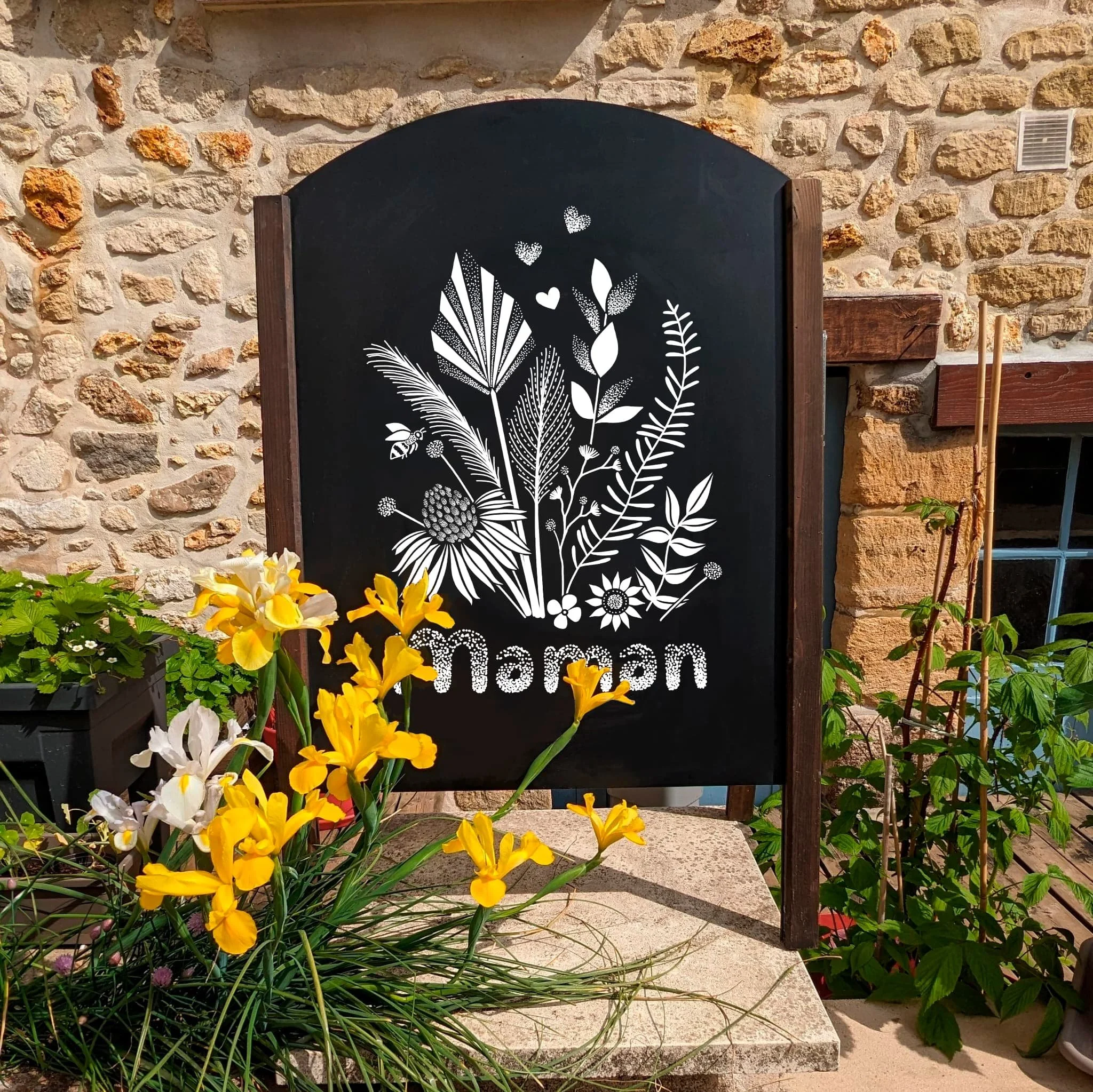 Peinture sur ardoise - thématique fête des mères