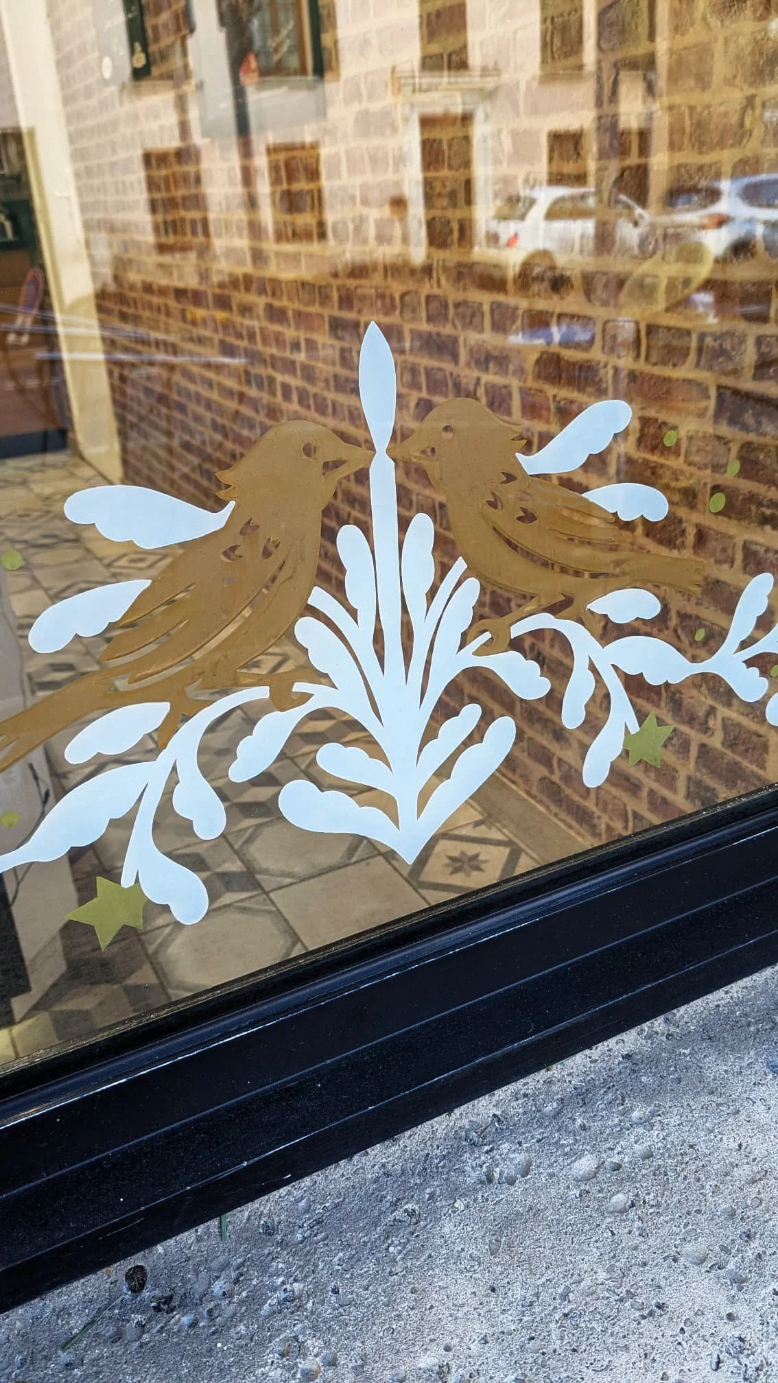 Boulangerie La Boulange- La Chapelle-en-Serval - peinture sur vitrine Noël - gros plan détails