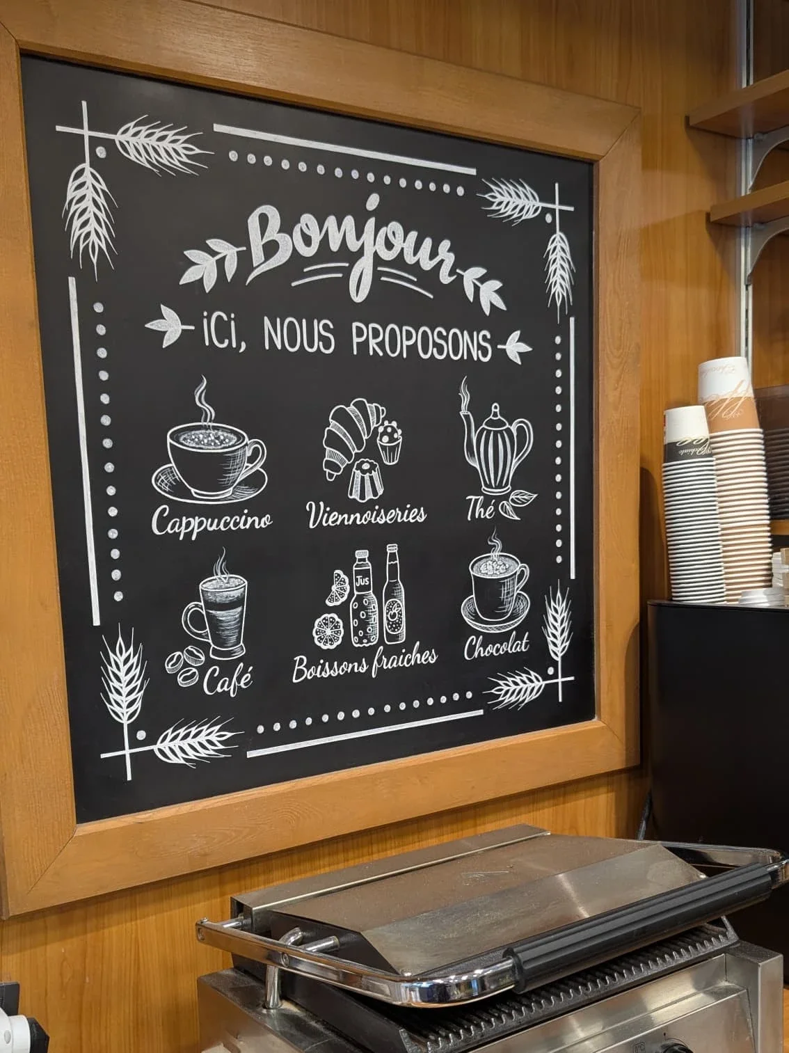 Illustration et peinture sur une ardoise murale pour la boulangerie Duhamel à Saint-Germain-en-Laye (78) - Yvelines- Atelier Symbel