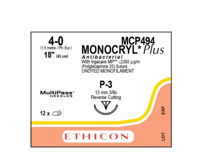 4-0 Monocryl on P-3 #MCP494
