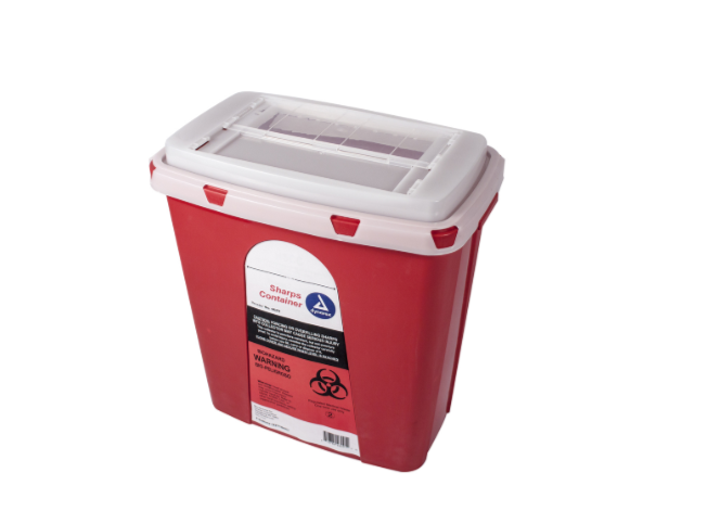 6-Gallon Transparent Red  Sharps Containers with Lids