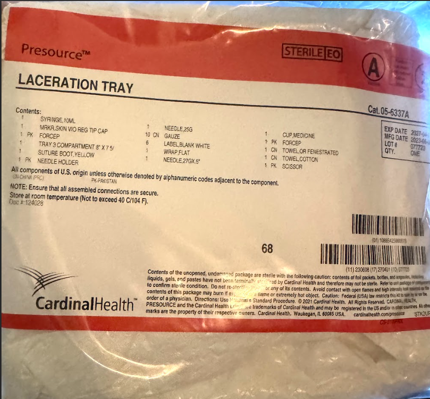 Laceration Tray