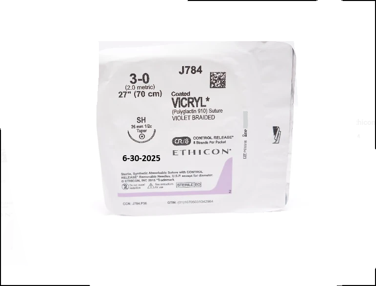 3-0 Vicryl on SH CR/8 27" #J784