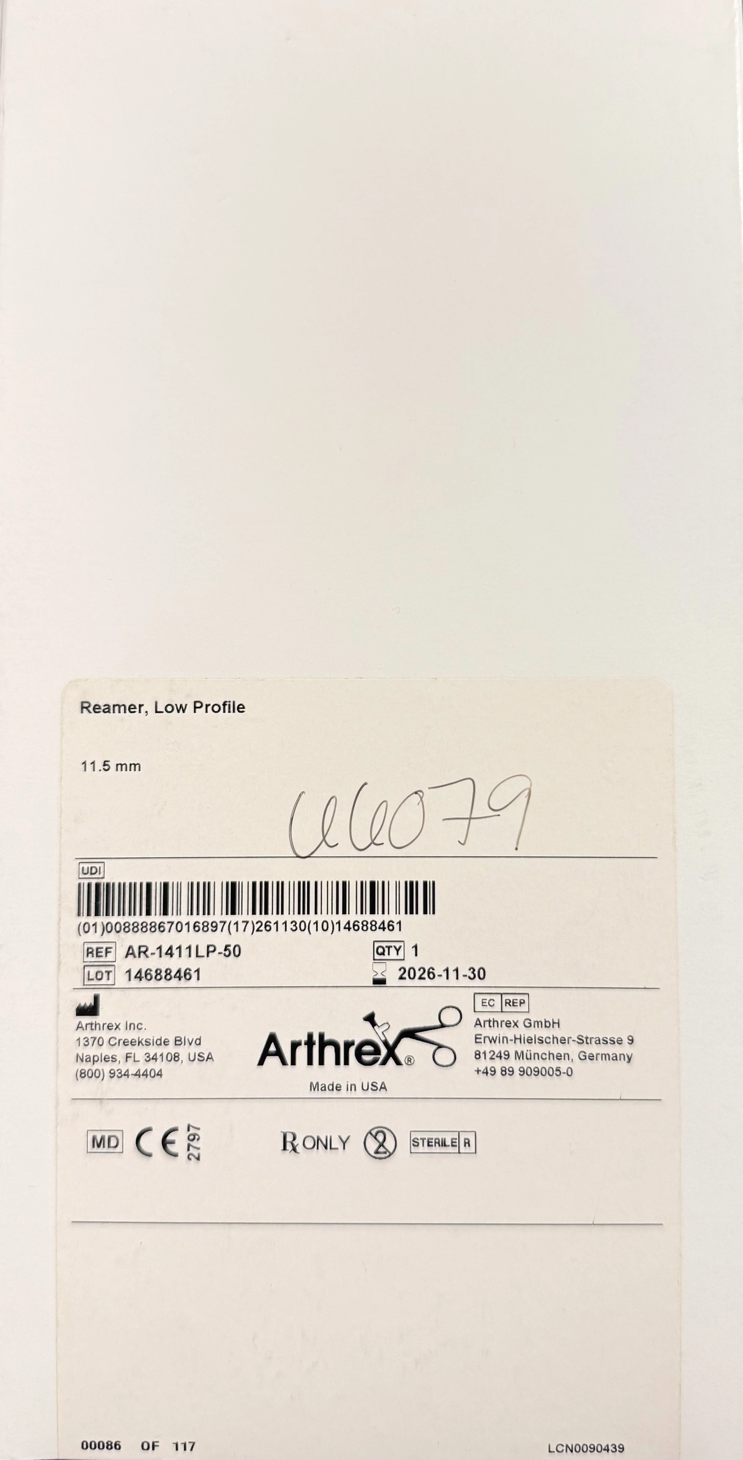Arthrex Low Profile Reamer 11.5 mm