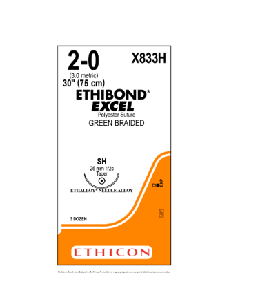 2-0 Ethibond Excel on SH #X833H
