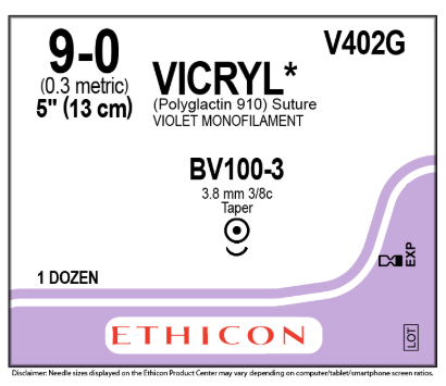 9-0 Vicryl on BV100-3 #V402G