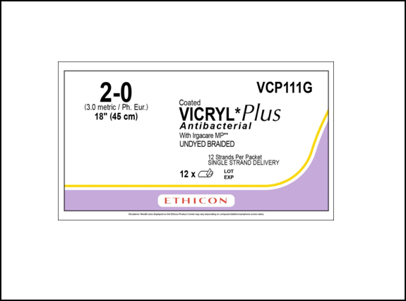 2-0 Vicryl Plus Ligatures #VCP111G 18"
