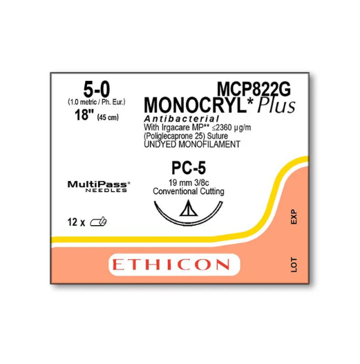 5-0 Monocryl on PC-5 #MCP822G