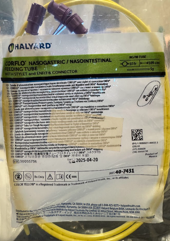 Halyard* CoreFlo™ Nasogastric Nasointestinal Feeding Tube
