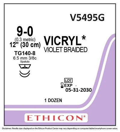 9-0 Vicryl on TG140-8 #V5495G