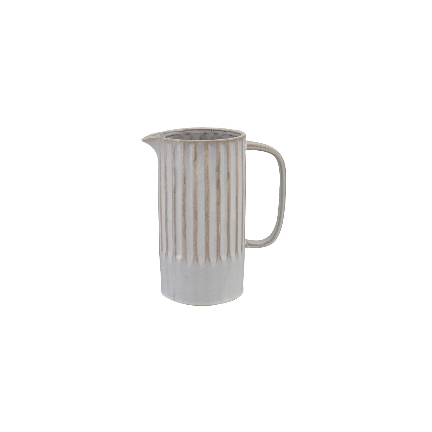 Ribbed Stoneware Pitcher