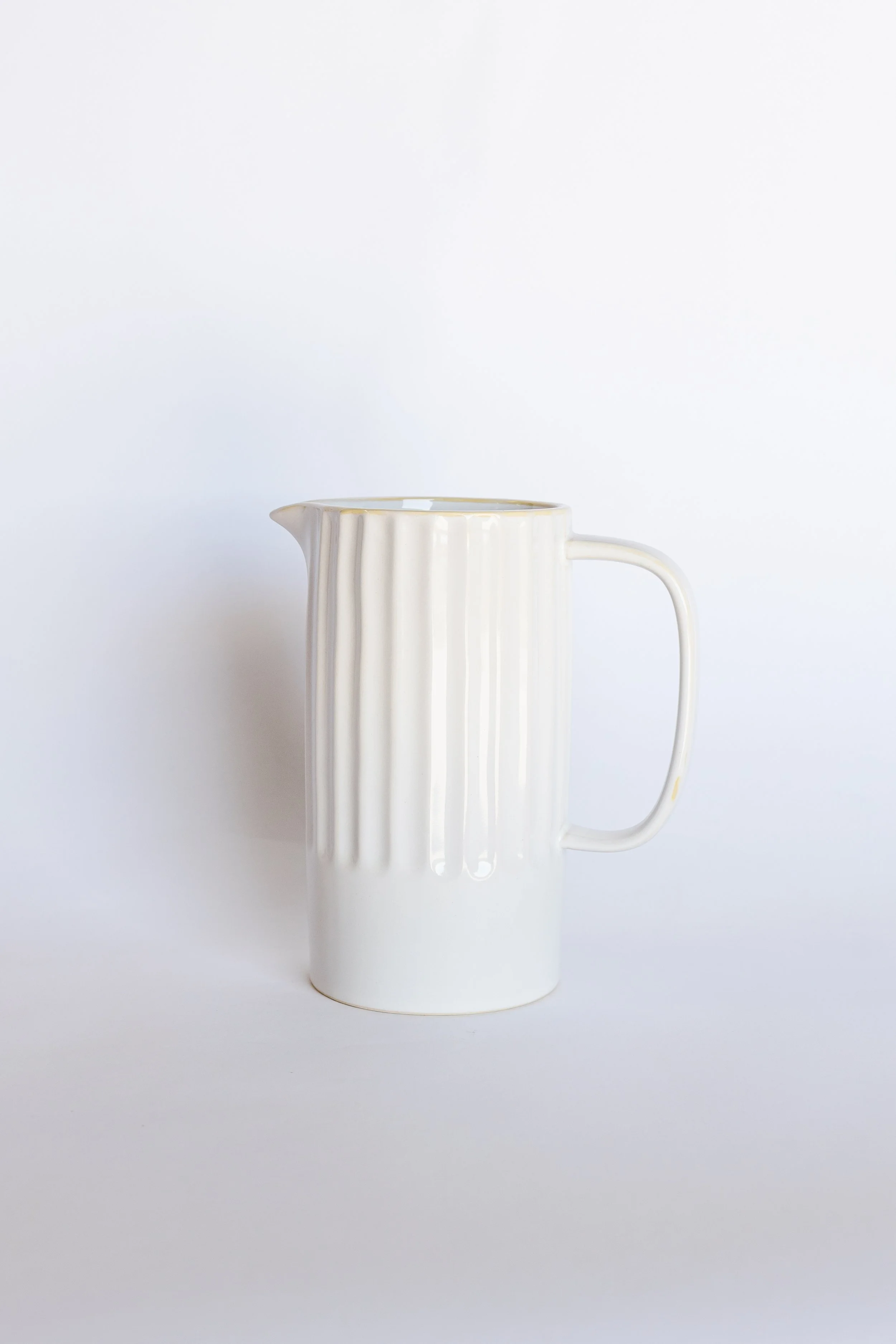 Ribbed Stoneware Pitcher