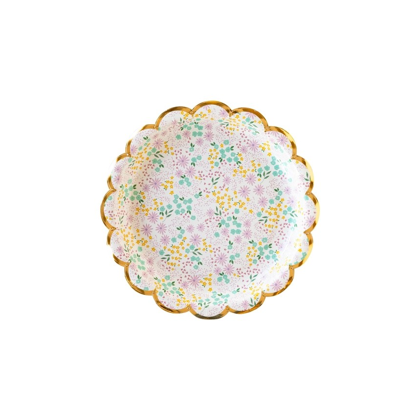 Ditsy Floral Round Scalloped Plate