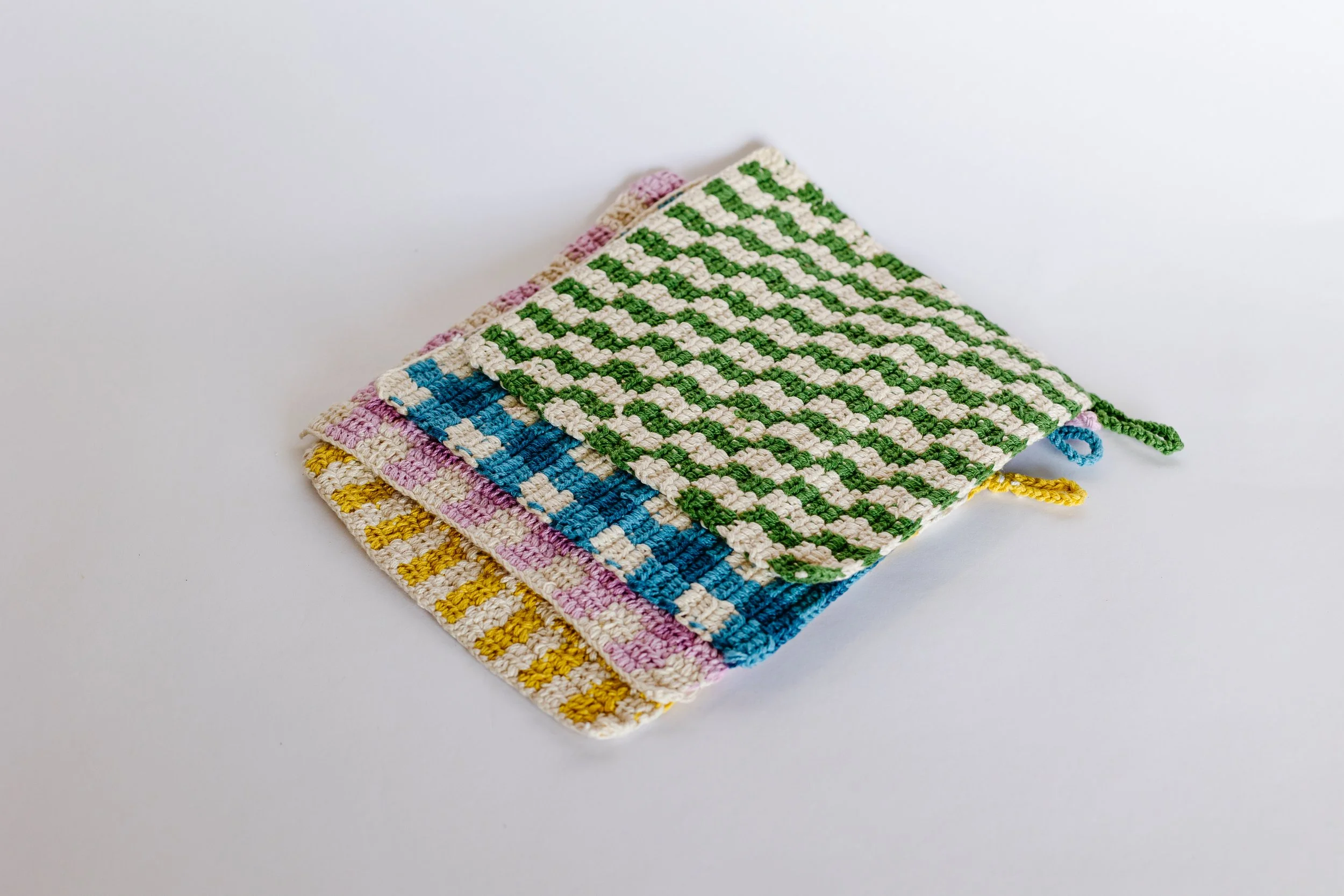 Checkered Crocheted Pot Holders