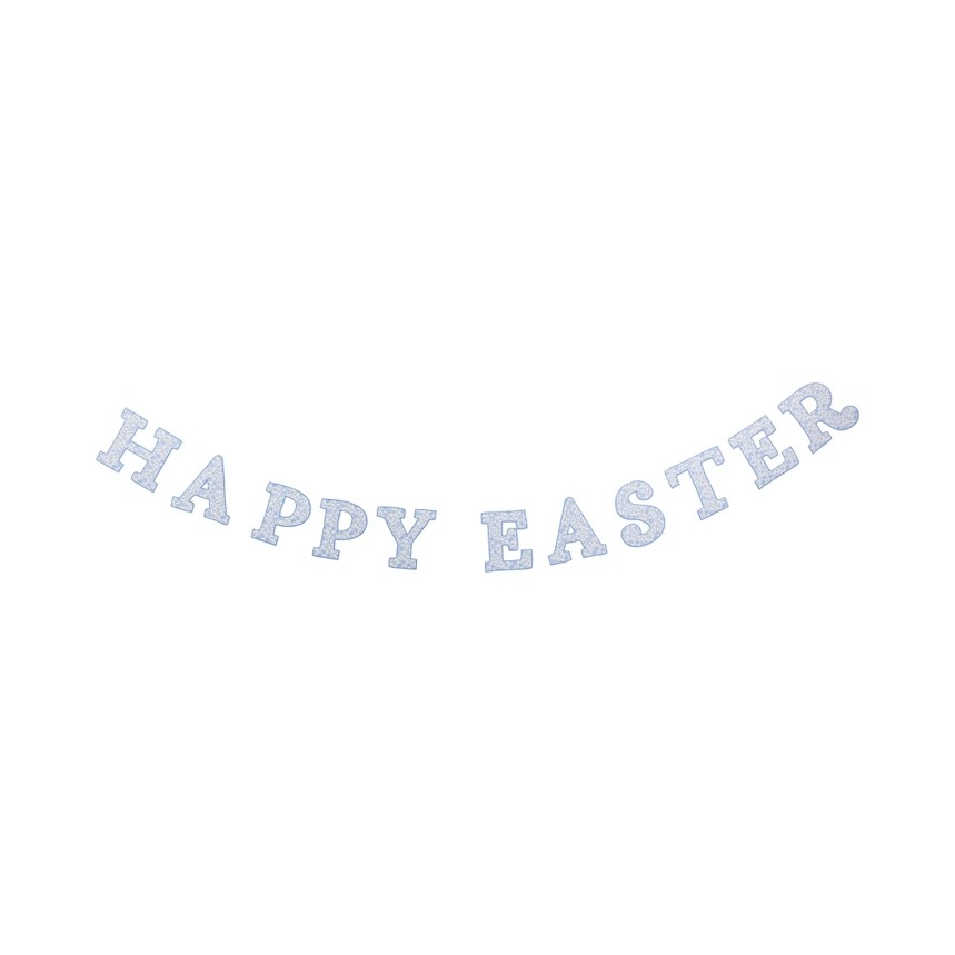 Happy Easter Blue Floral Banner
