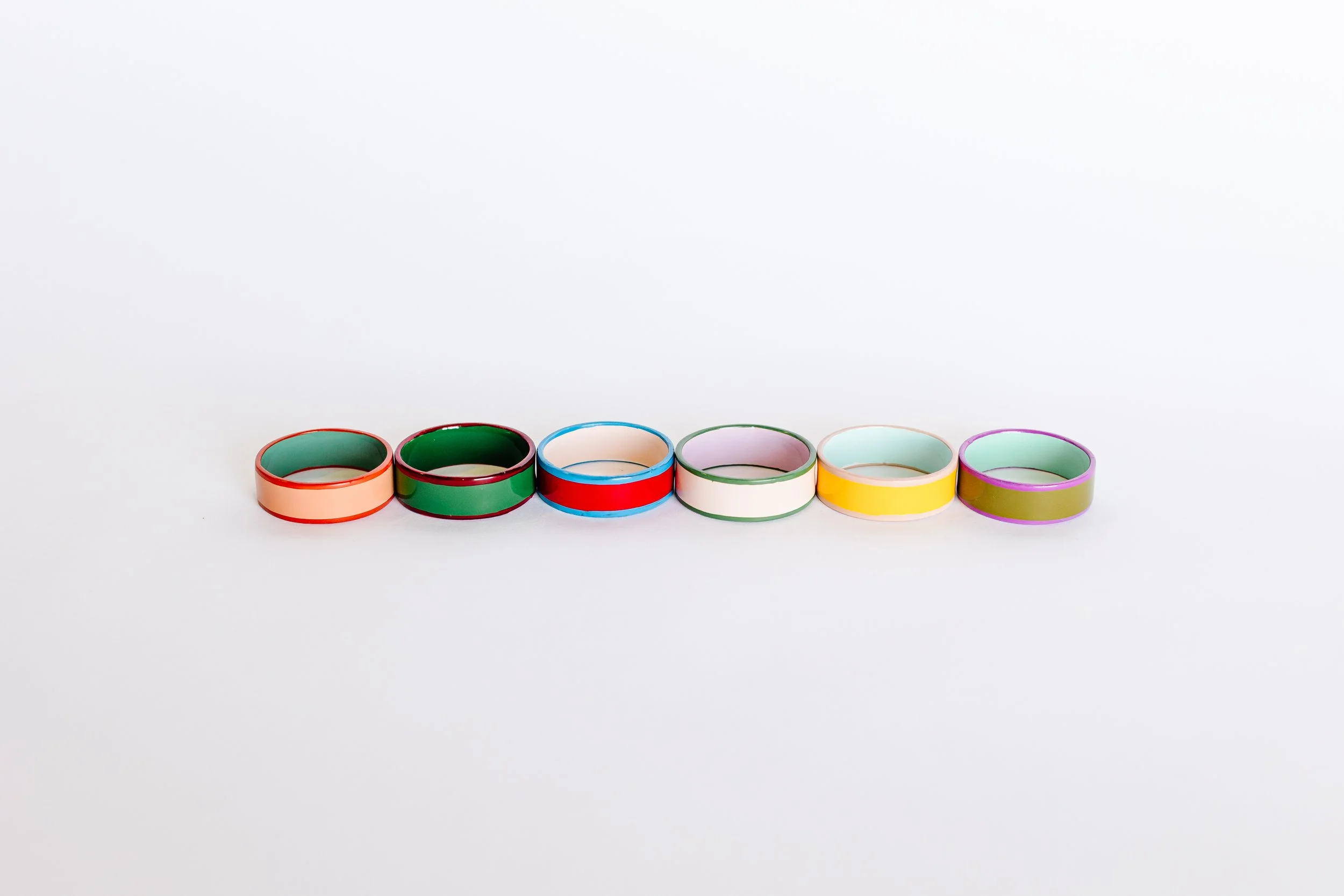 Enameled Metal Napkin Rings