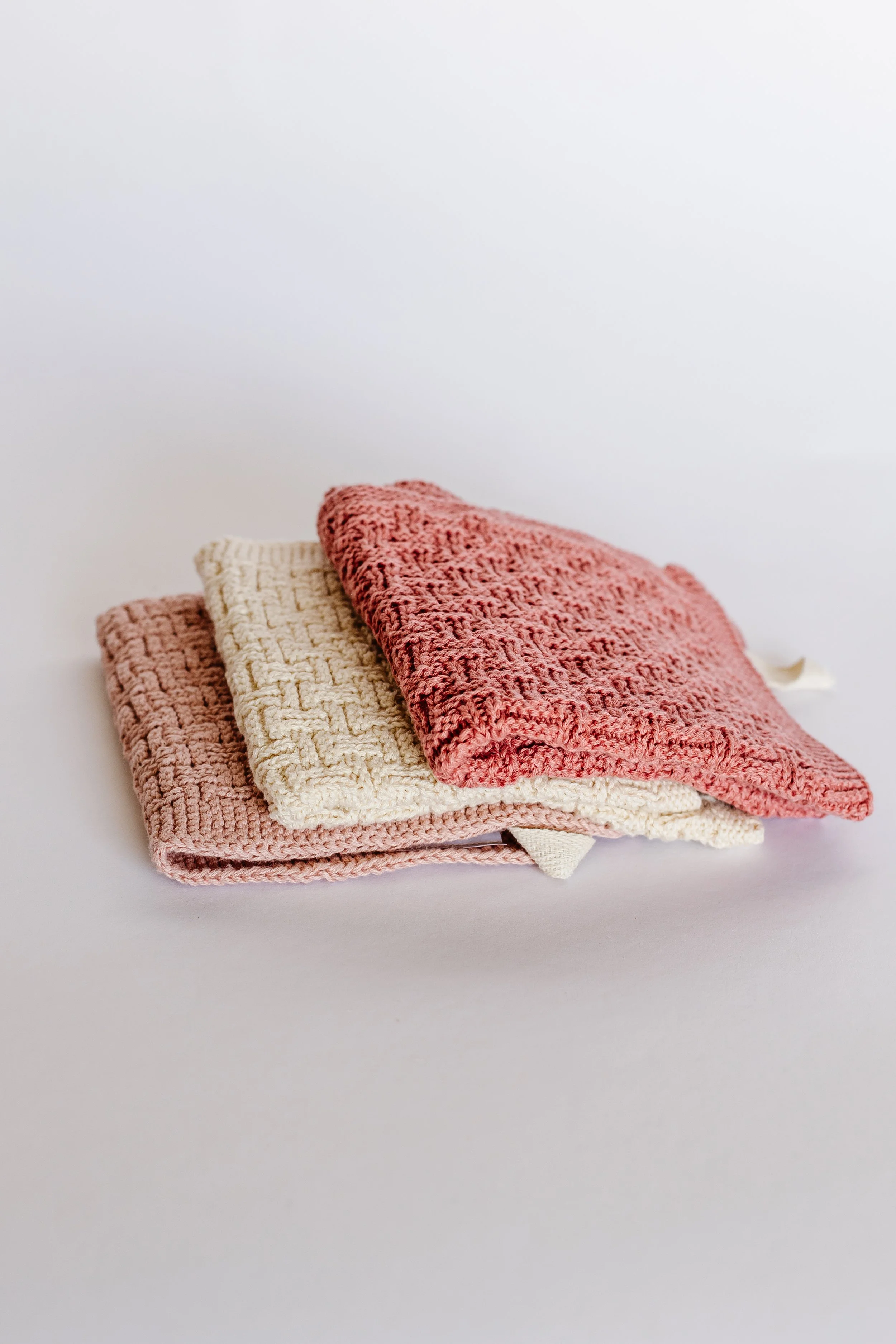 Cotton Knit Dish Cloths, Set of 3