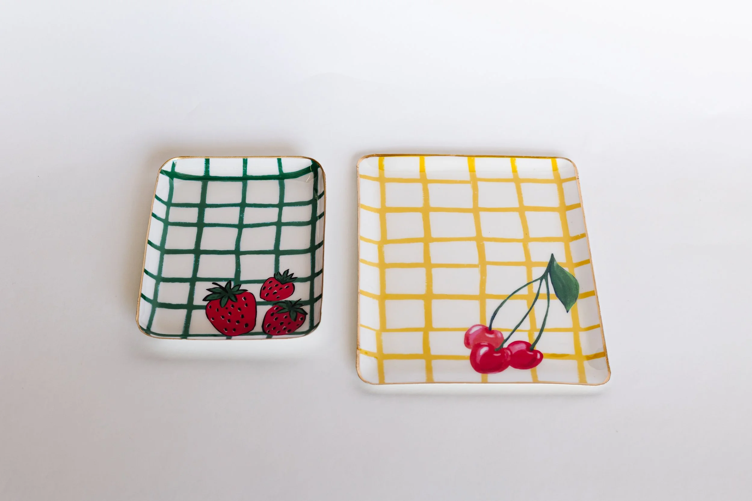 Fruit Pattern Enameled Trays
