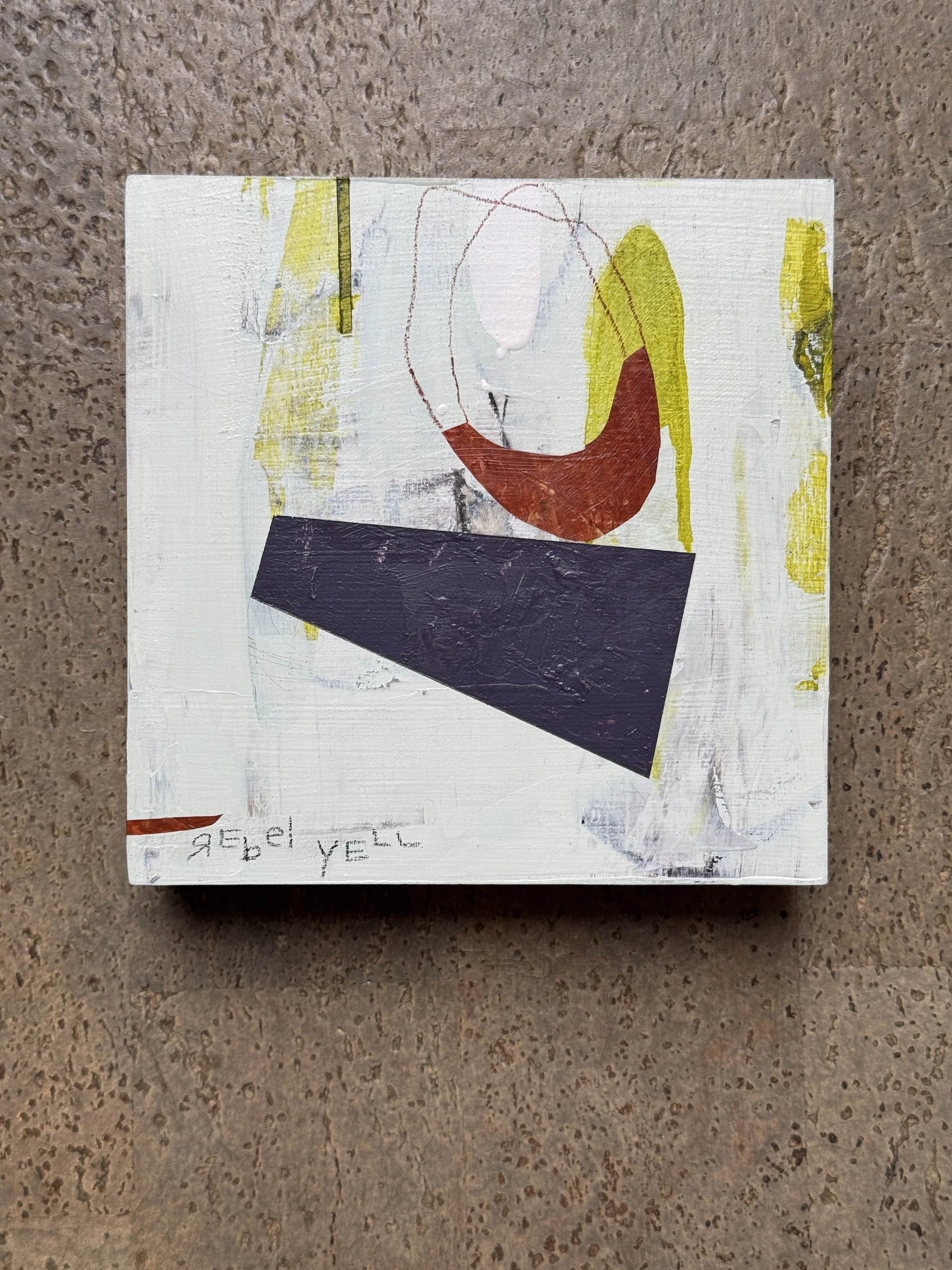 Rebel Yell 2025  |  Mixed media on board, 6 x 6 inches SOLD