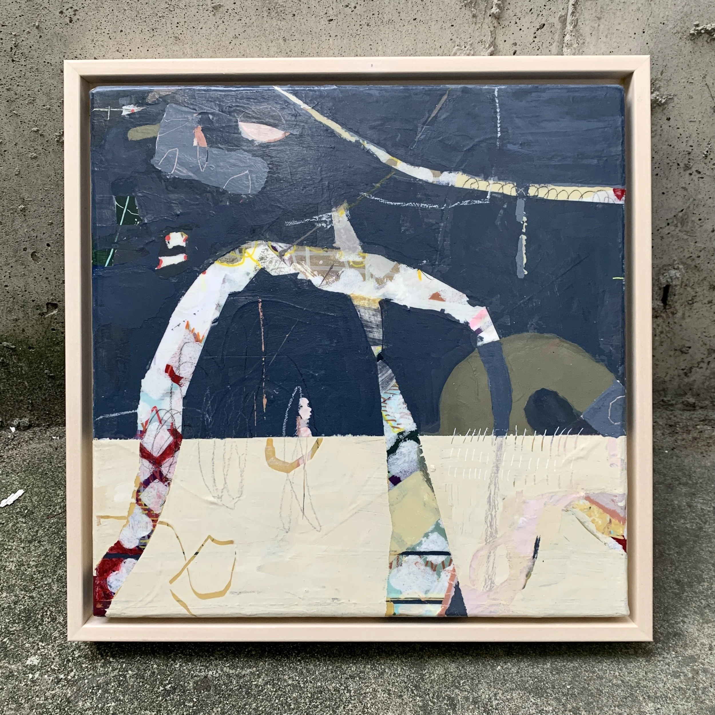 Bending Over Backwards For You 2023  |  Mixed media on board, 12 x 12 inches SOLD