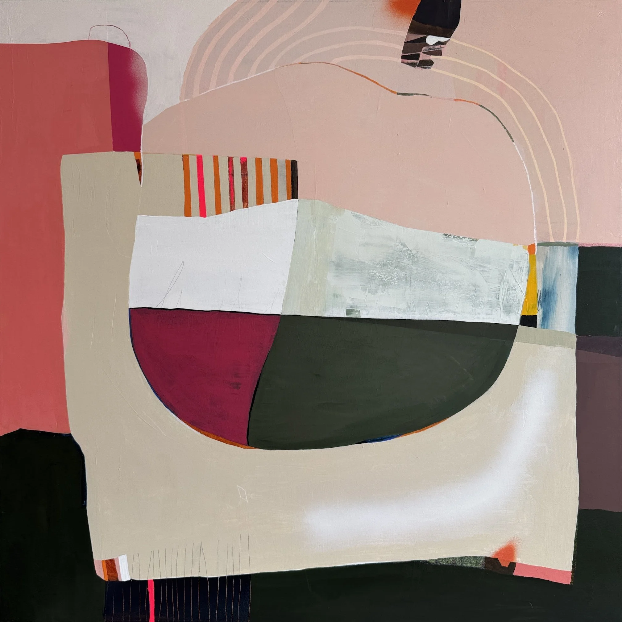 Life Shrinks and Expands in Proportion to One's Courage 2024  |  Mixed media on canvas, 42 x 42 inches SOLD